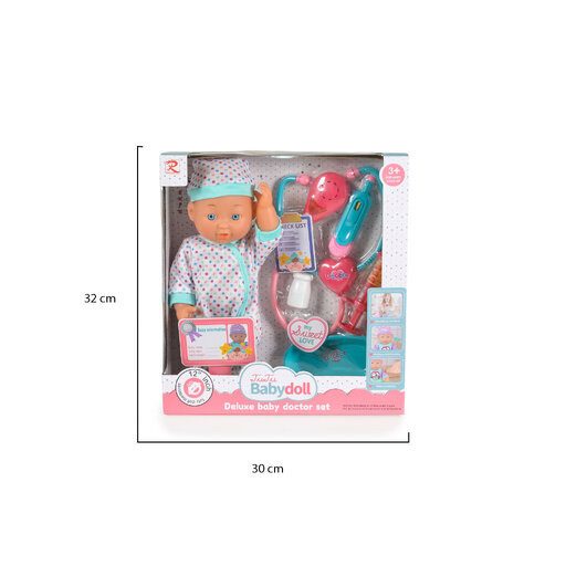 MONI Baba 31 cmes sztetoszkóppal hanggal