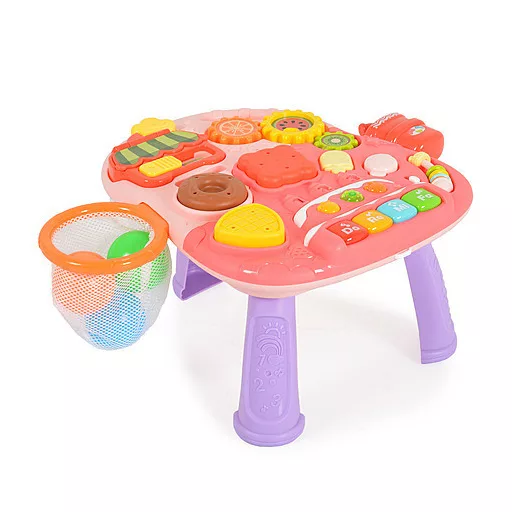 Moni járássegítő 2in1 kisasztallá alakítható, kosárral pink