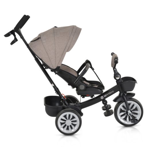 BYOX Space tricikli szülőkaros, 360 fokban forgatható bézs
