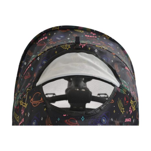 BYOX Space tricikli szülőkaros, 360 fokban forgatható skék/narancs űrhajó minták