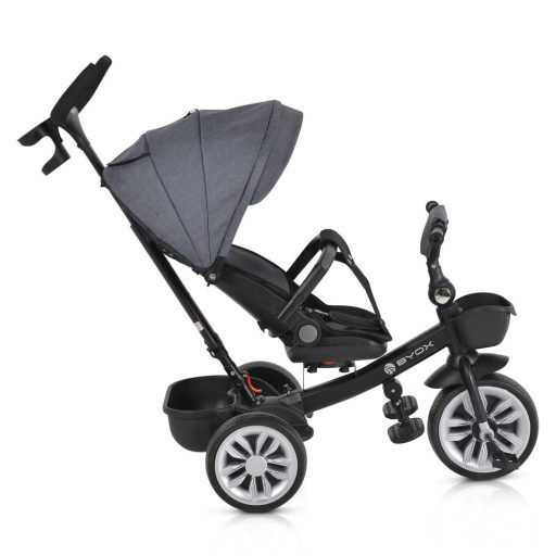 BYOX Space tricikli szülőkaros, 360 fokban forgatható szürke