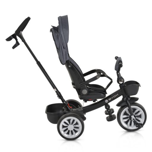 BYOX Space tricikli szülőkaros, 360 fokban forgatható szürke