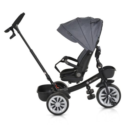 BYOX Space tricikli szülőkaros, 360 fokban forgatható szürke