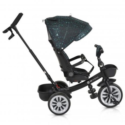 BYOX Space tricikli szülőkaros, 360 fokban forgatható kék