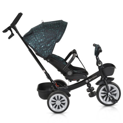 BYOX Space tricikli szülőkaros, 360 fokban forgatható kék