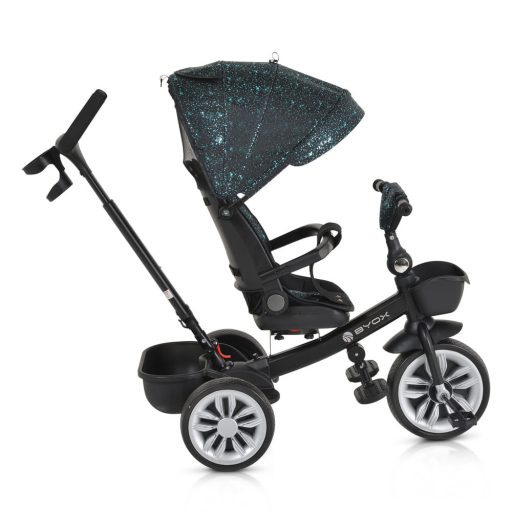 BYOX Space tricikli szülőkaros, 360 fokban forgatható kék