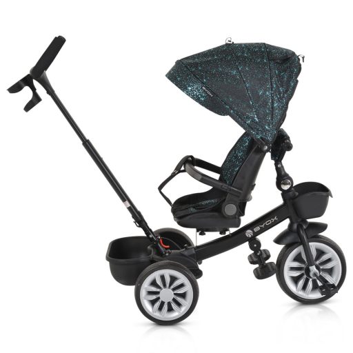BYOX Space tricikli szülőkaros, 360 fokban forgatható kék