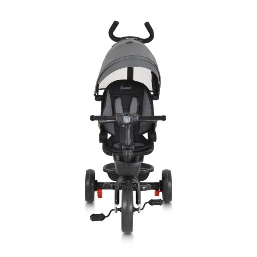 BYOX Summer tricikli szülőkaros, zenél, játék tartókkal szürke