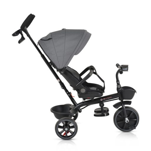 BYOX Summer tricikli szülőkaros, zenél, játék tartókkal szürke