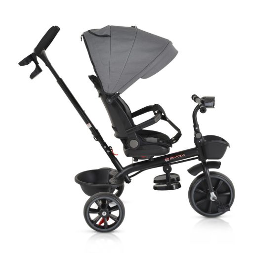 BYOX Summer tricikli szülőkaros, zenél, játék tartókkal szürke