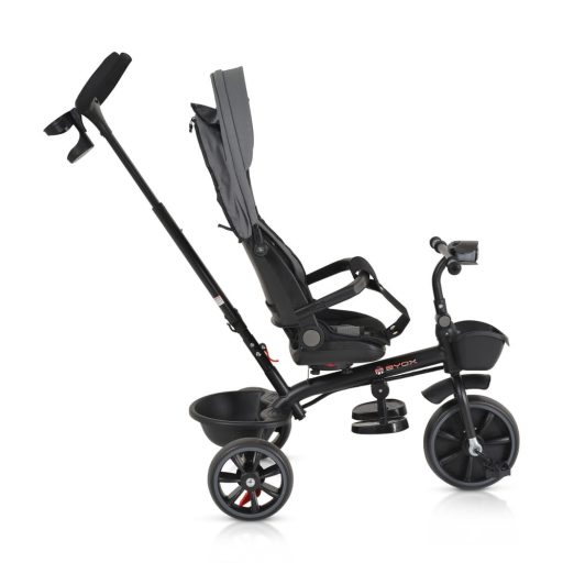 BYOX Summer tricikli szülőkaros, zenél, játék tartókkal szürke