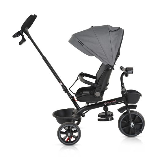 BYOX Summer tricikli szülőkaros, zenél, játék tartókkal szürke
