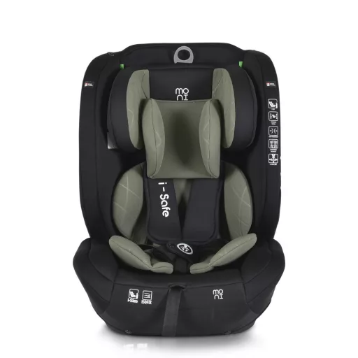 MONI Isafe autósülés isize és isofix ülésemelővé alakítható 76-150cm zöld