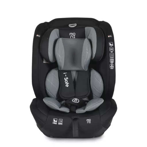 MONI Isafe autósülés isize és isofix ülésemelővé alakítható 76-150cm szürke