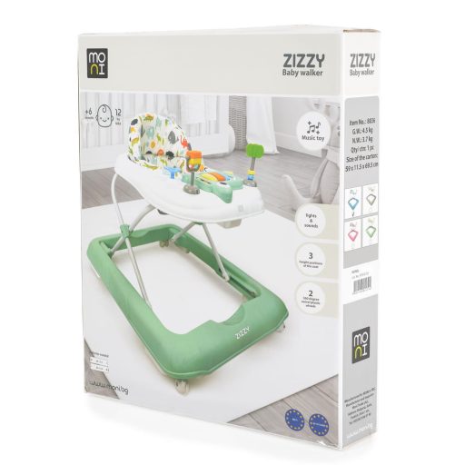 MONI Zizzy bébikomp zenélős, 3 szint emelhető menta