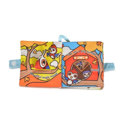 MONI Bébijáték kiskönyv montessori fakopáncs narancs