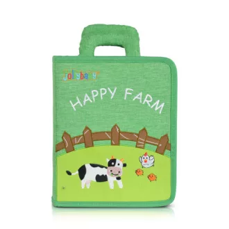 MONI Montessori foglalkoztató könyv textilből happy farm