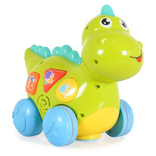 Hola bébijáték tanuló dínó activity kerekekkel, gombokkal, műanyag