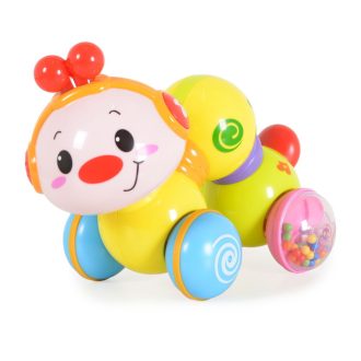 Hola bébijáték vidám mozgó kukac kerekekkel, műanyag
