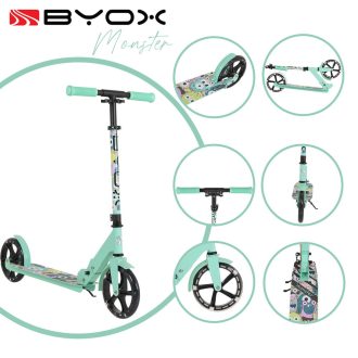   BYOX Monster roller 2 nagy kerekű, acélváz, 100 kg, 84-97cm-ig állítható zöld
