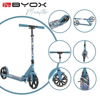   BYOX Monster roller 2 nagy kerekű, acélváz, 100 kg, 84-97cm-ig állítható kék