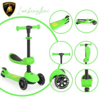 BYOX Lamborghini 2in1 ráülős roller zöld