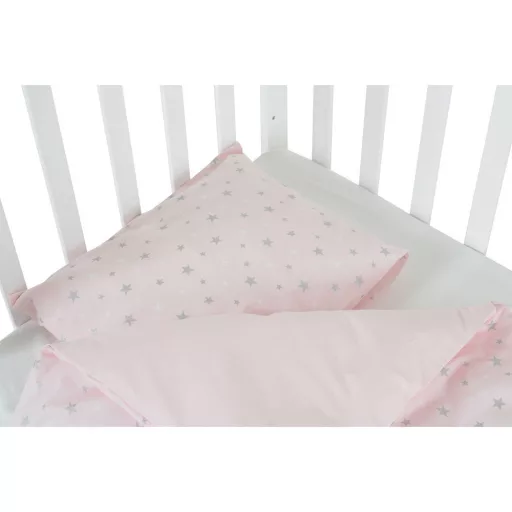MONI Nook 3 részes bébi ágynemű huzat garnitúra pink csillag