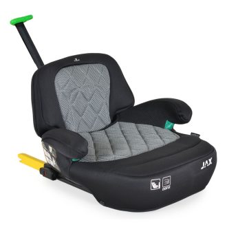   MONI Jax autós ülésmagasító háttámlával 125-150cm rögzítő hevederrel, isofix szürke