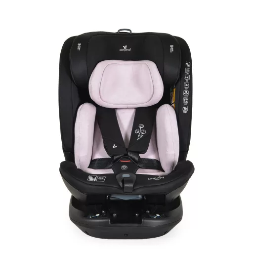 CANGAROO Gravity i-size autós ülés 40-150cm, sps, forgatható talp, pamut huzat pink