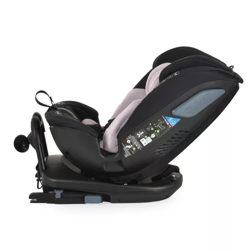 CANGAROO Gravity i-size autós ülés 40-150cm, sps, forgatható talp, pamut huzat pink