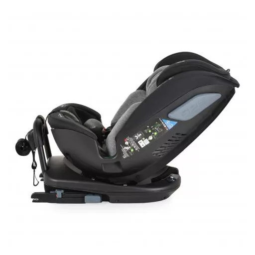 CANGAROO Gravity i-size autós ülés 40-150cm, sps, forgatható talp, pamut huzat szürke
