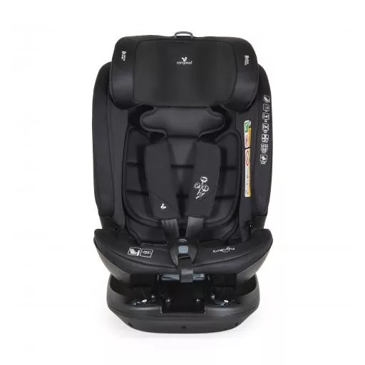 CANGAROO Gravity i-size autós ülés 40-150cm, sps, forgatható talp, pamut huzat szürke