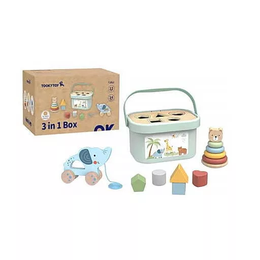 Tooky toy 3in1 készségfejlesztő doboz formabedobóval