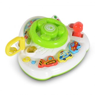   MONI Műanyagjáték zenélő, világító kormány zöld/fehér