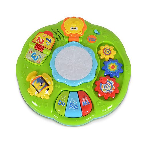 MONI Műanyag zenélő activity kisasztal rajzolóval kék/zöld