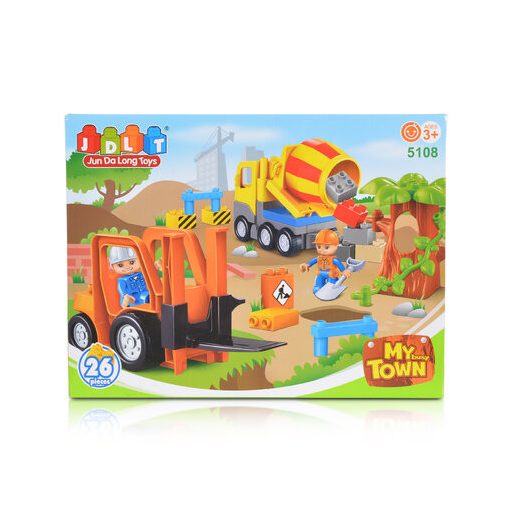 MONI Műanyag építőkocka 26 dbos targonca, dömper építkezés