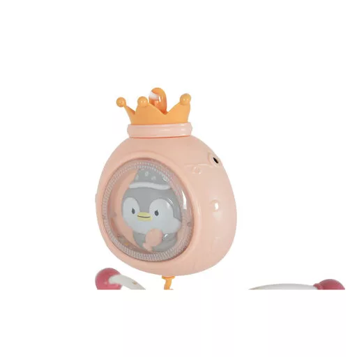 Penguin bed bell zenélő forgó játék kiságyra fehér zajjal pink