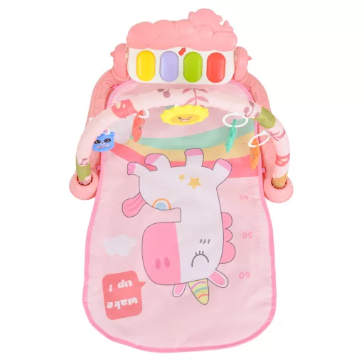 MONI Játszószőnyeg unikornis zongorás, játékhíd+hang pink