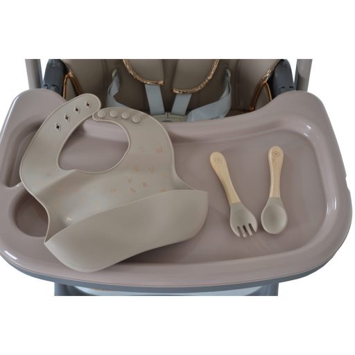 MONI Lindo multifunkciós etetőszék kiegészítőkkel (előke, kanál, villa) bézs