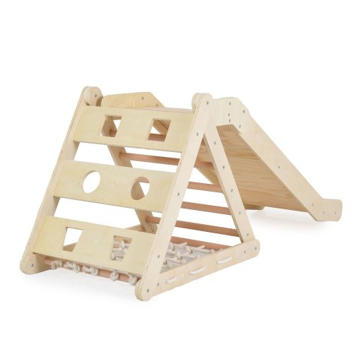 MONI Pikler 3in1 fa mászóka és csúszda montessori 155*57cm natur