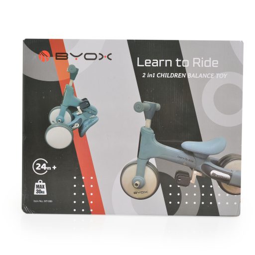 BYOX Learn-to-ride mini futóbicikli 3 kerekű tricikli, összecsukható kék