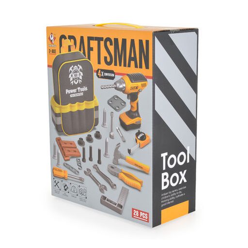 MONI Fiú játék szerszámok hátizsákkal, 28 db-os szett