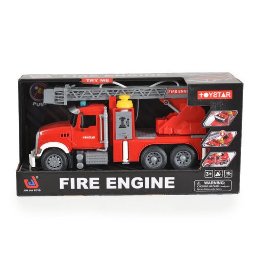 Polesie Fiú játék autó tűzoltó autó hanggal és vízspriccelő funkcióval 36cm piros
