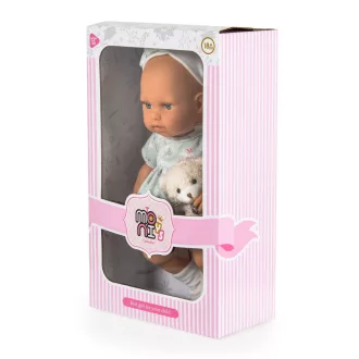 MONI Baba 30cm újszülött macival menta