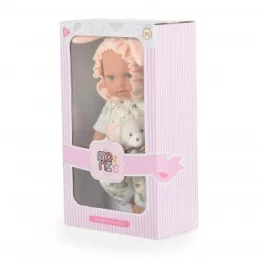   MONI Baba 30cm újszülött nyusziruhában kisnyuszival szürke
