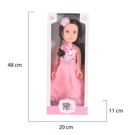 MONI Baba 46 cmes fekete hajú rózsaszín