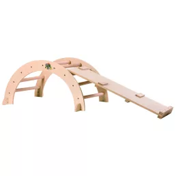   MONI Pikler fa mászóhíd rámpával montessori 79*40cm+92cm rámpa natur