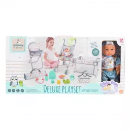   MONI/TUTU Baba játékszett 36 cmes fiú babával delux playset kék