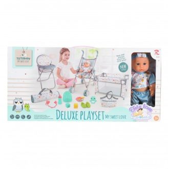   MONI/TUTU Baba játékszett 36 cmes fiú babával delux playset kék