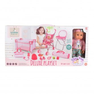   MONI/TUTU Baba játékszett 36 cmes lány babával delux playset pink